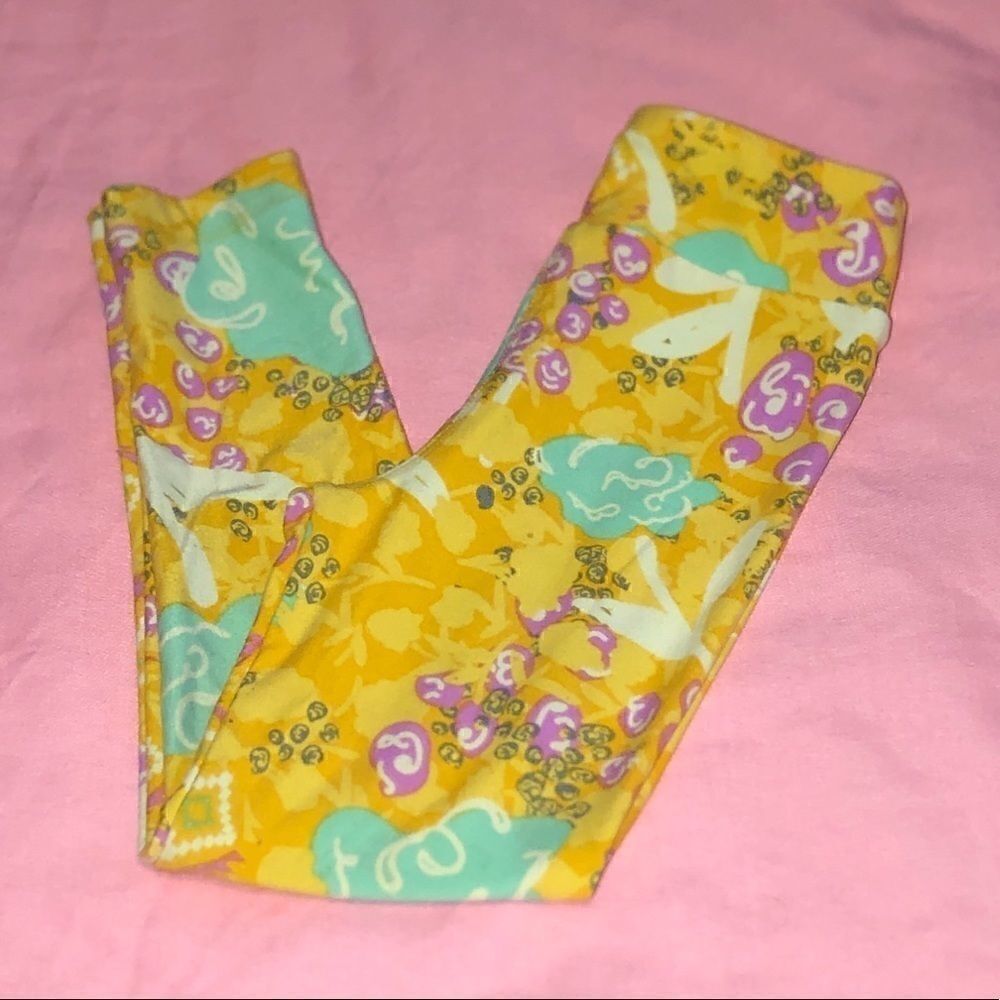 LuLaRoe Toddler Leggings S/M Yellow, Mint, & Pink